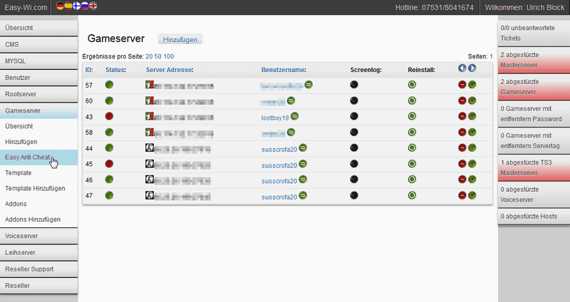 Game Server Übersicht